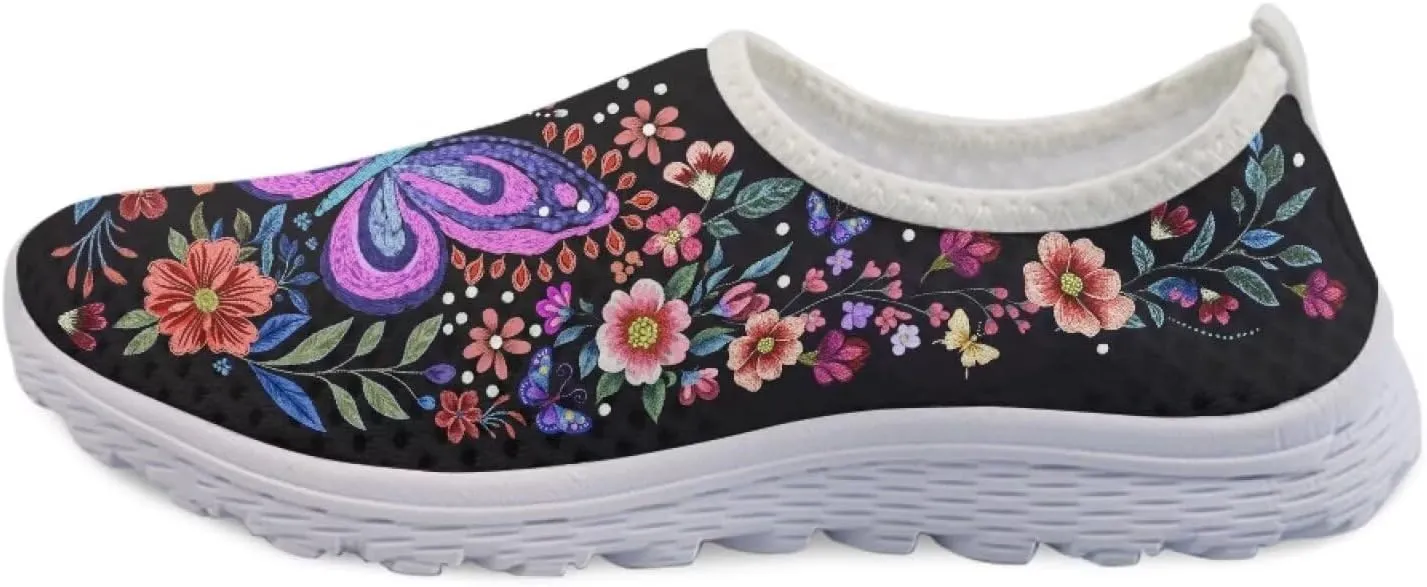 Slip On Walking Shoes for Womens Breathable Running Tennis Sneakers Comfort Anti-Slip Athletic Shoe for Travel Size 5.5-11.5 White Sole