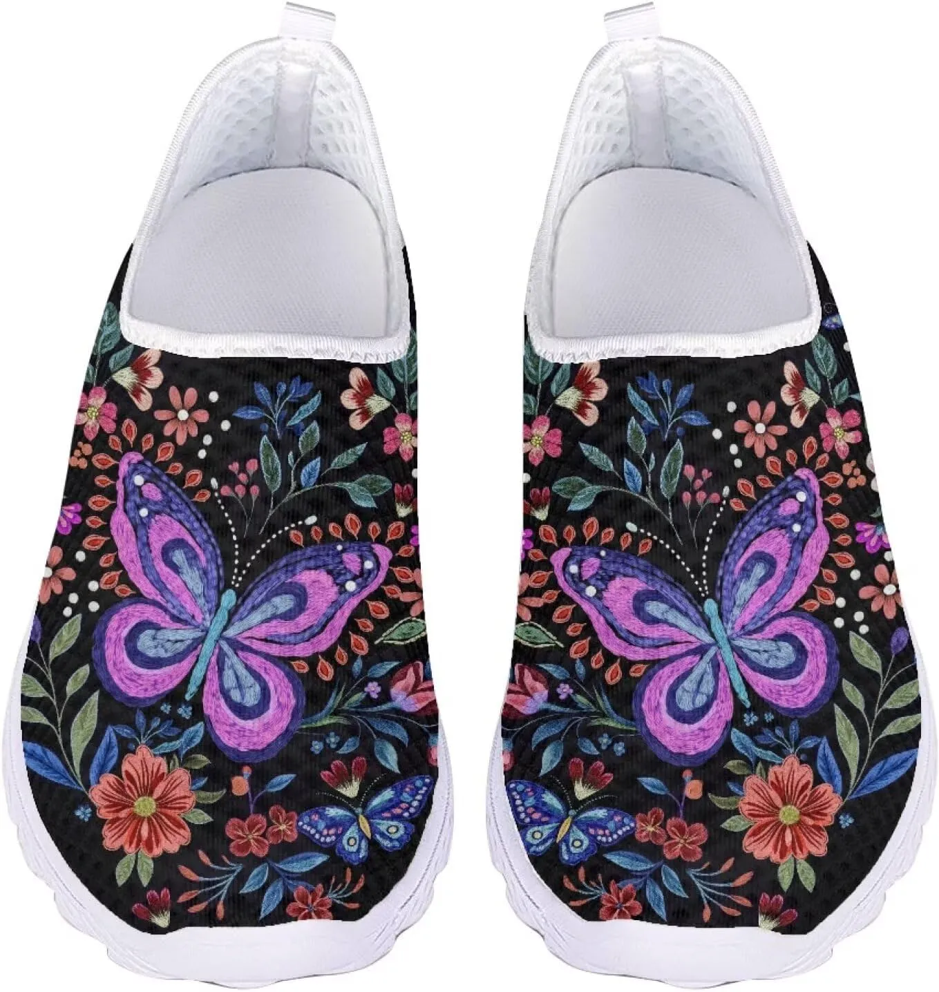 Slip On Walking Shoes for Womens Breathable Running Tennis Sneakers Comfort Anti-Slip Athletic Shoe for Travel Size 5.5-11.5 White Sole