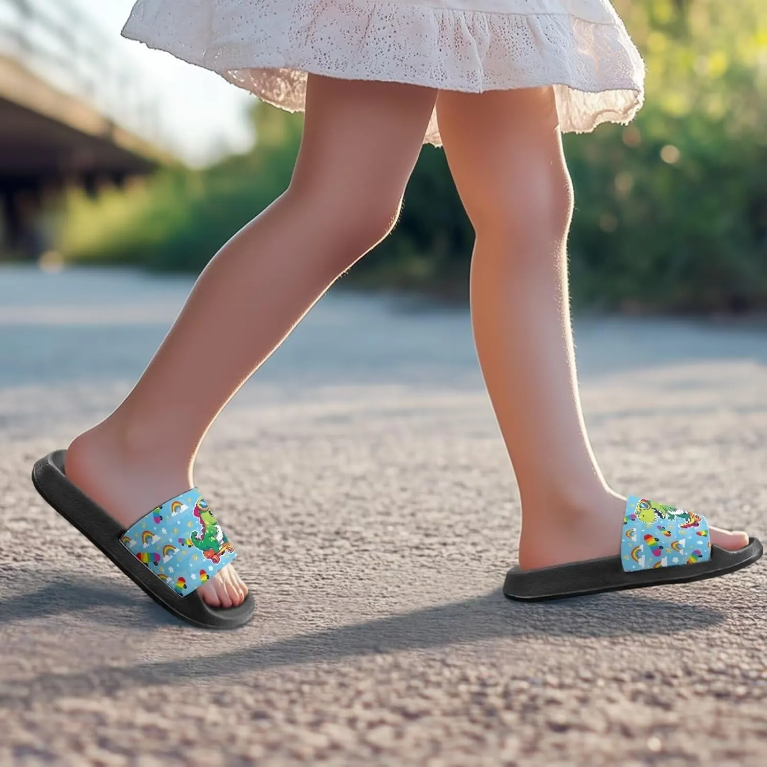 Slippers for Kids Beach Slippers Boys Summer Beach Shoes With Non Slip Sole Portable Vocation Slide Sandals