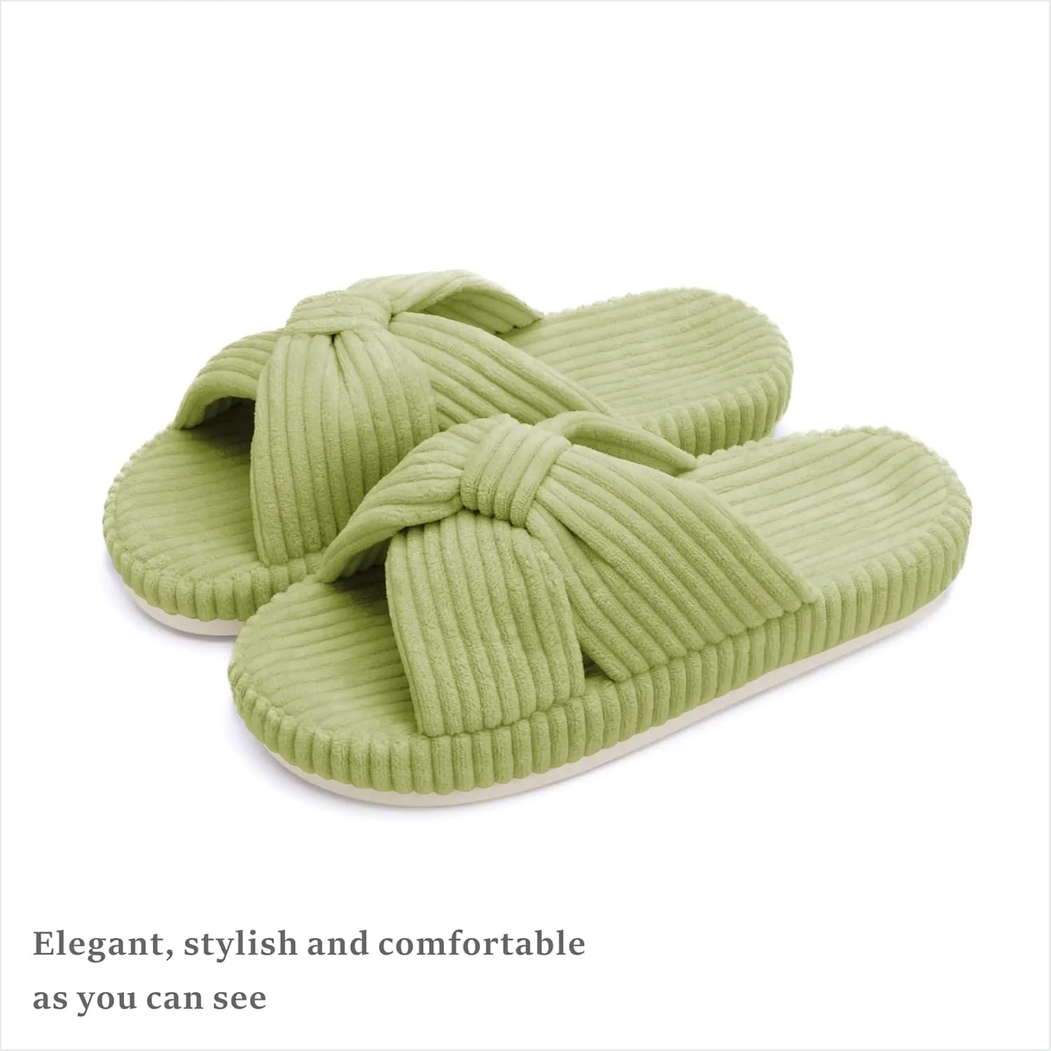 Slippers for Women Memory Foam House Bedroom Corduroy Bow Crossbands Slide Slipper Shoes Comfy Trendy Gift Slippers