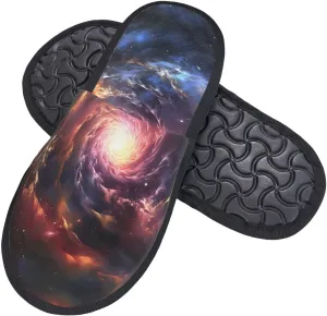 Slippers for Women Men Memory Foam Slippers Cosmic Storm House Slippers Winter Slides Indoor House Shoes