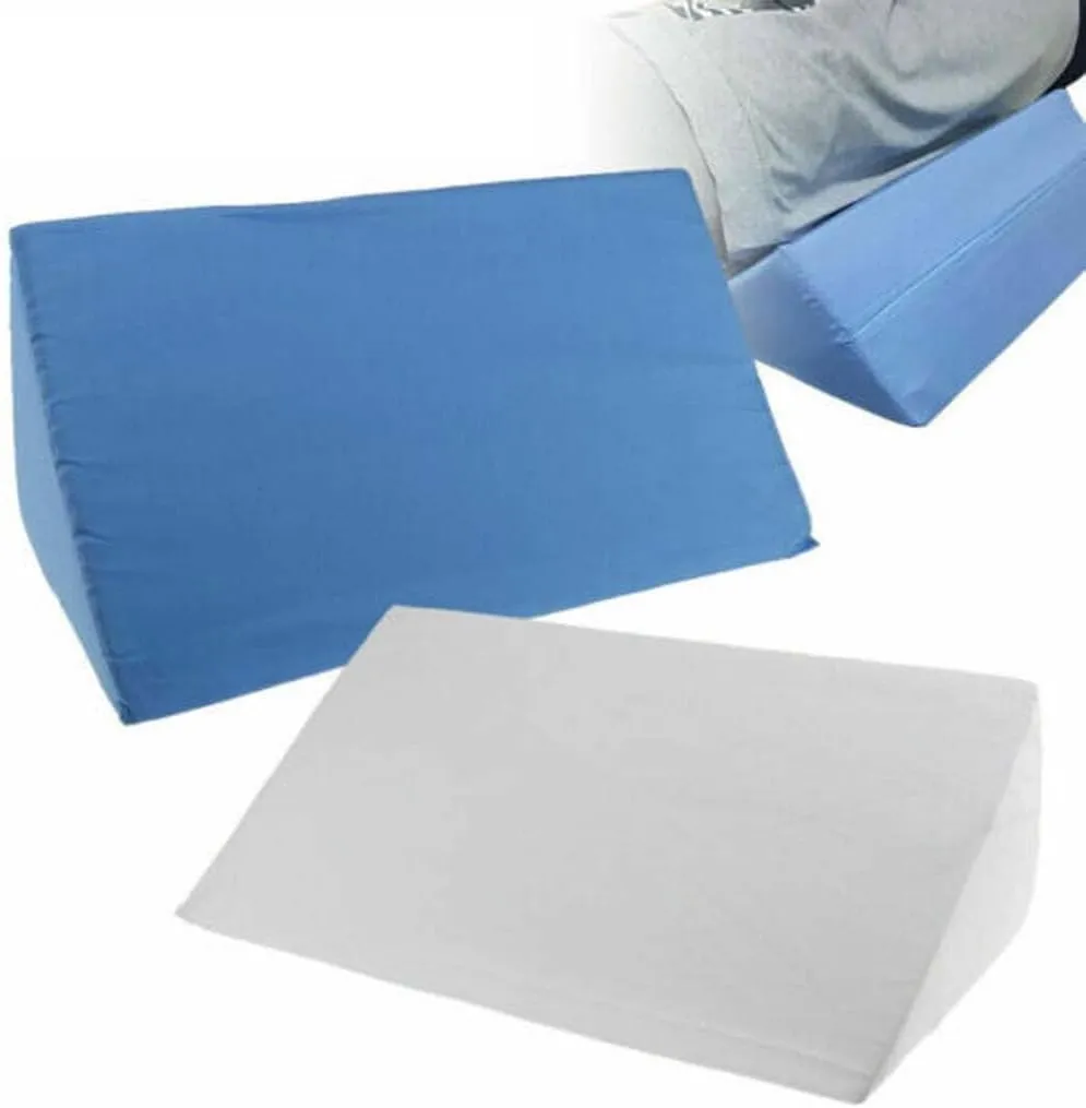 Small Wedge Pillow,Yoga Wedge Pillow, for Sleeping, Resting and Reading in Bed with Firm Support,Air Layer Wedge Cover, Bed Wedge Pillow with Memory Foam Top (Blue)