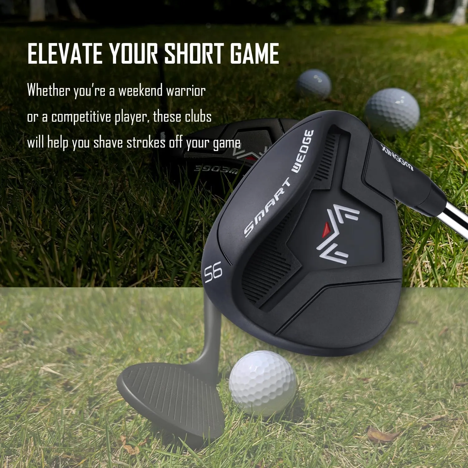 Smart Wedge – Full Face CNC Groove 52/56/60 Degree Golf Wedges for Men,Solid Shots, No Chunking for All Lies,Low CG Design for Bunker Shots