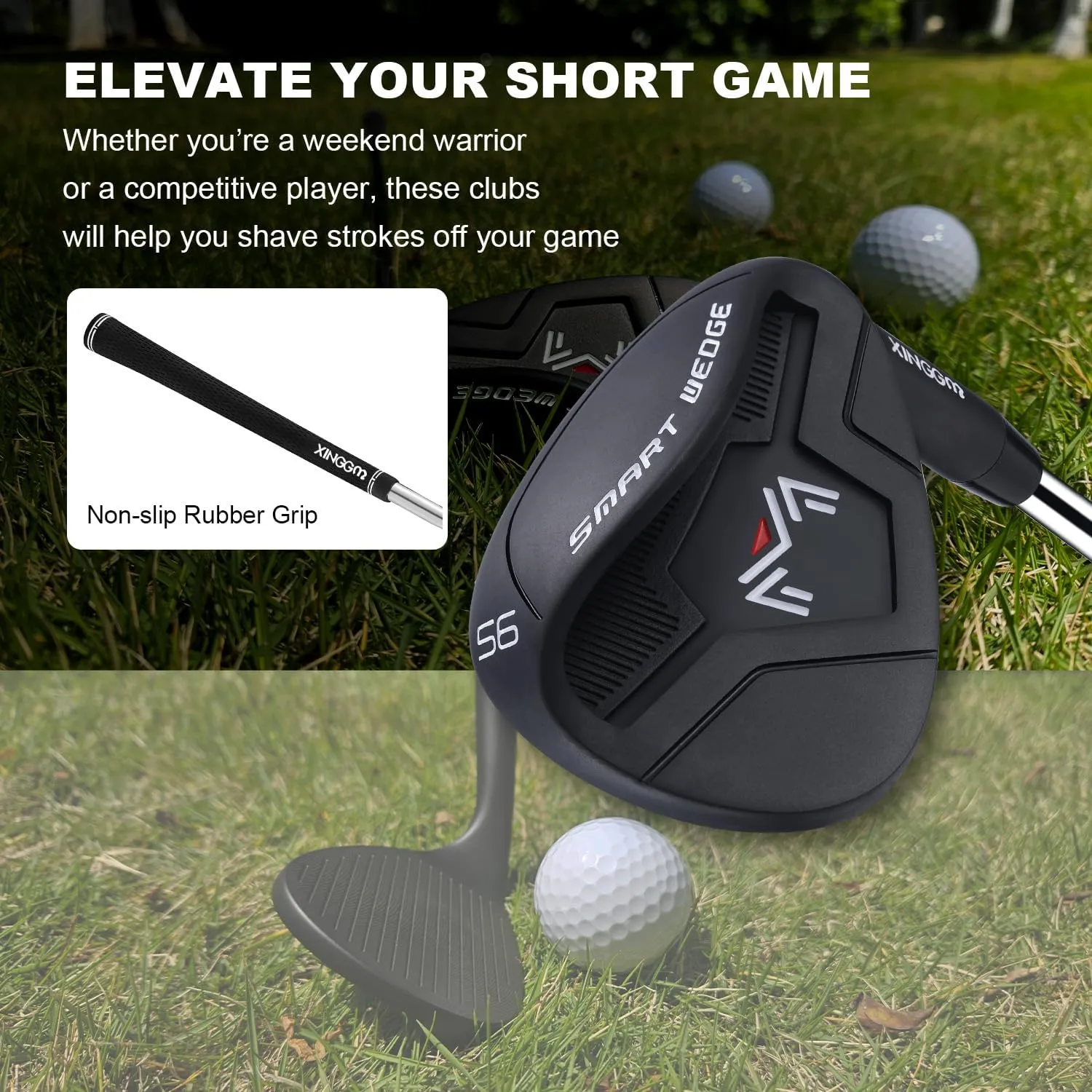 Smart Wedge – Full Face CNC Groove 52/56/60 Degree Golf Wedges for Men,Solid Shots, No Chunking for All Lies,Low CG Design for Bunker Shots