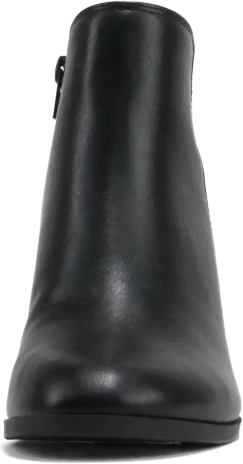 Soda Ability - Mid Ankle Bootie w/Split Shaft and Zipper Stacked Wedge Heel