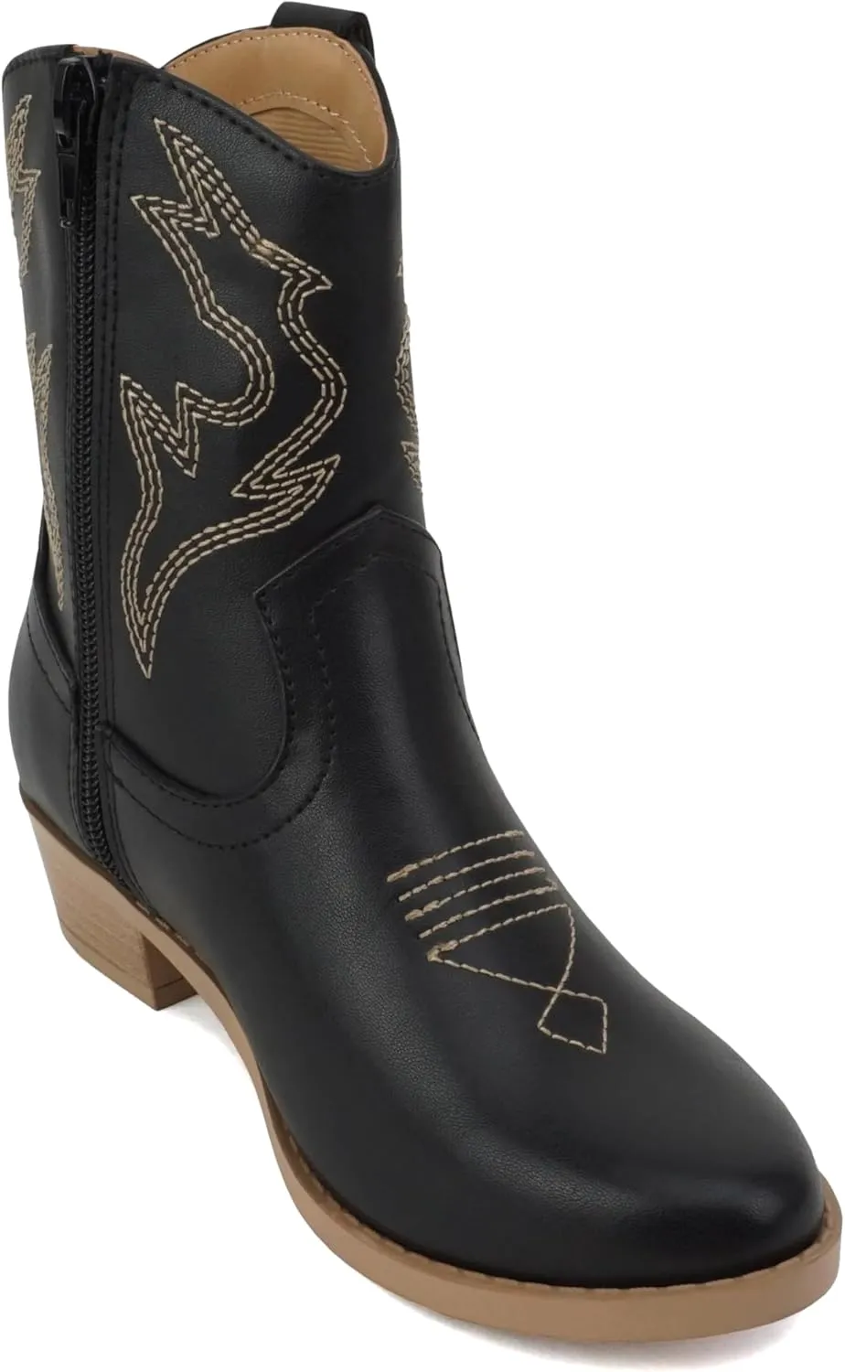 Soda “BLAZING-2” ~ Little Kids/Children/Girls Stitched Pointed Toe Low Heel High Top Ankle Shaft Western Boot Bootie