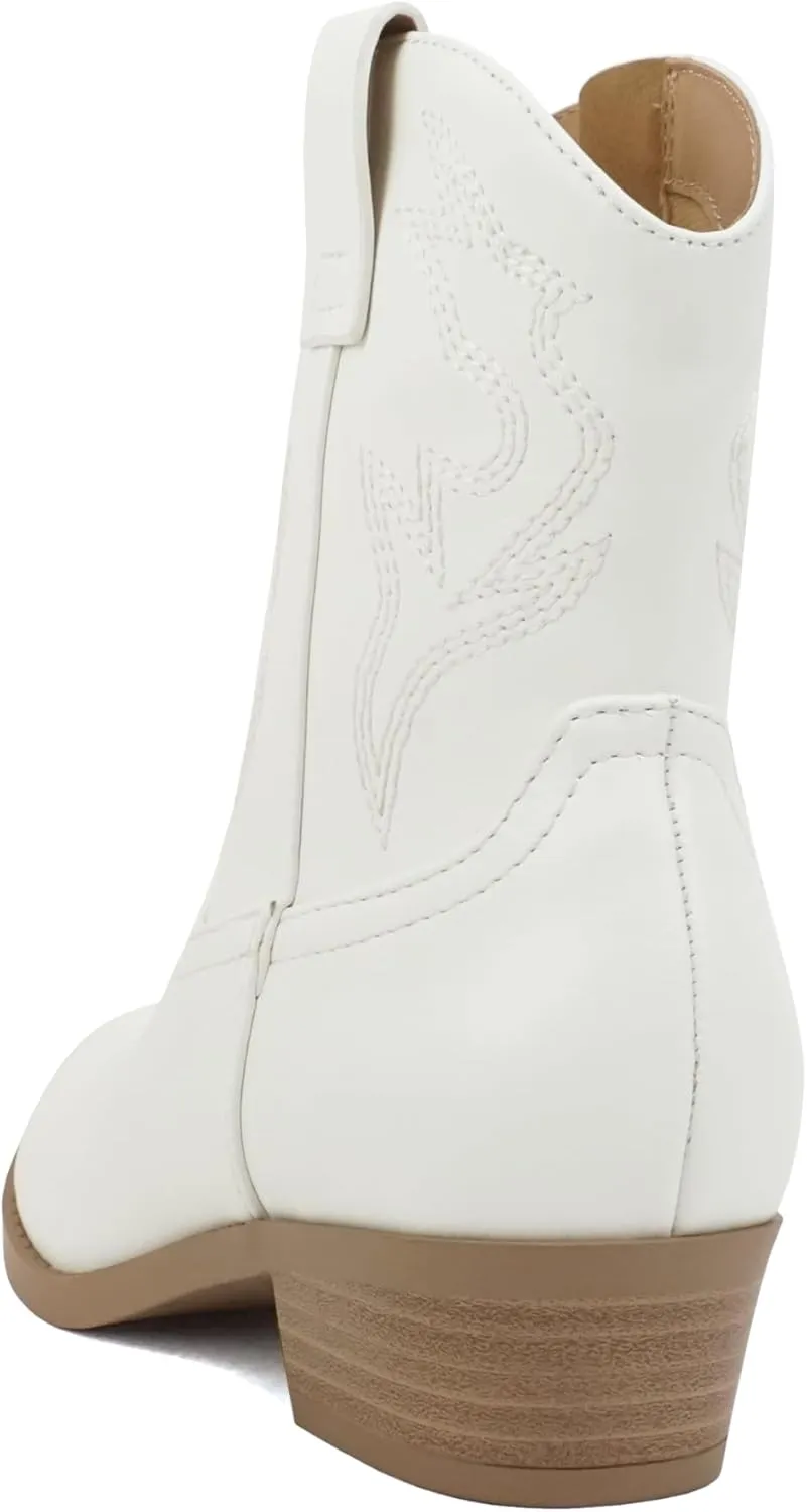 Soda “BLAZING-2” ~ Little Kids/Children/Girls Stitched Pointed Toe Low Heel High Top Ankle Shaft Western Boot Bootie