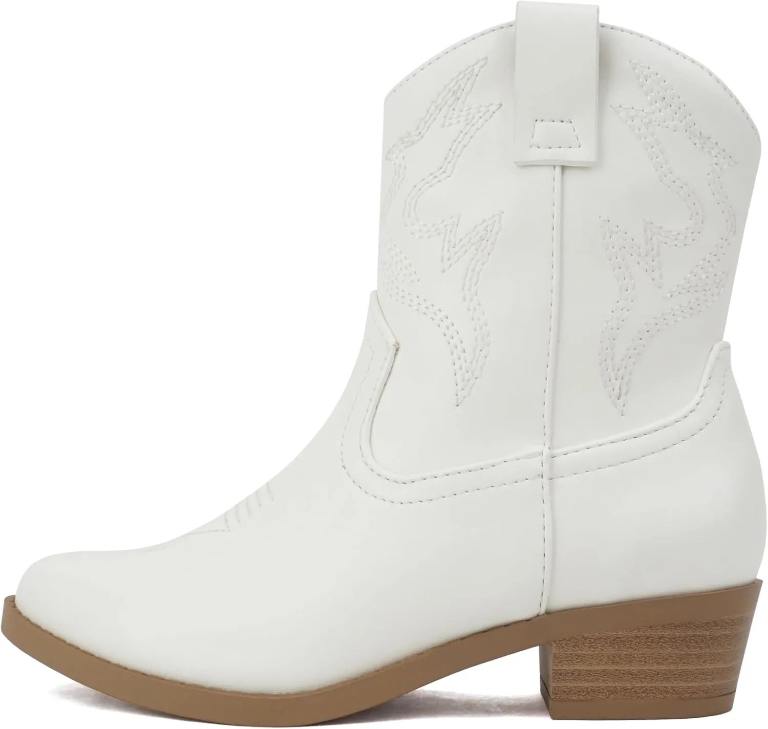 Soda “BLAZING-2” ~ Little Kids/Children/Girls Stitched Pointed Toe Low Heel High Top Ankle Shaft Western Boot Bootie