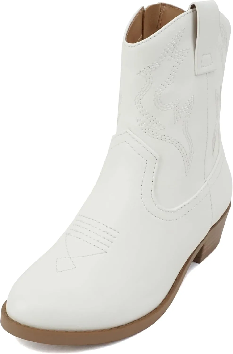Soda “BLAZING-2” ~ Little Kids/Children/Girls Stitched Pointed Toe Low Heel High Top Ankle Shaft Western Boot Bootie