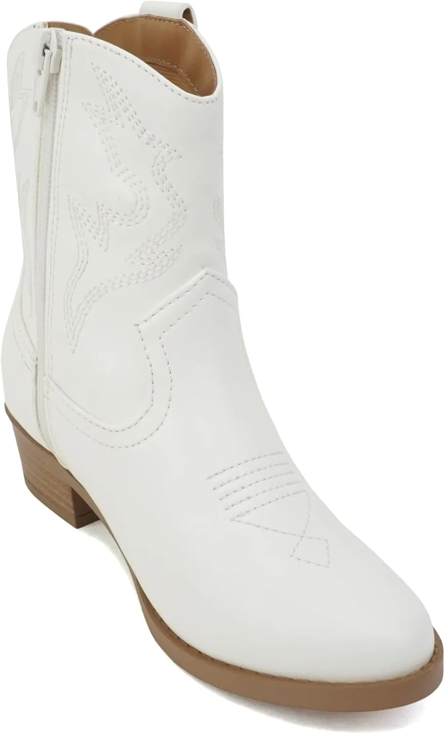 Soda “BLAZING-2” ~ Little Kids/Children/Girls Stitched Pointed Toe Low Heel High Top Ankle Shaft Western Boot Bootie