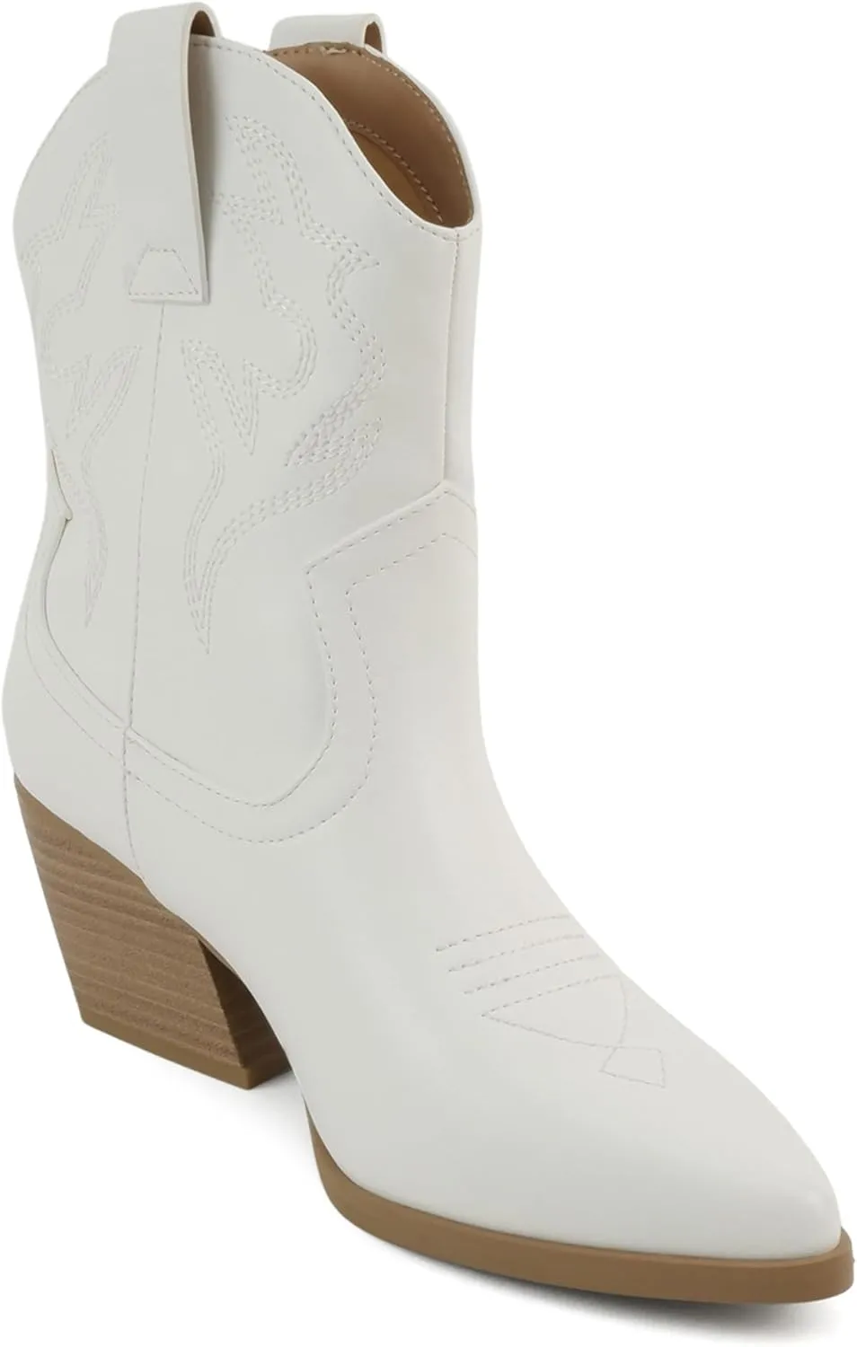 Soda “BLAZING” ~ Women Western Bootie Pointe Toe with Low Heel (Wide Fit Available)