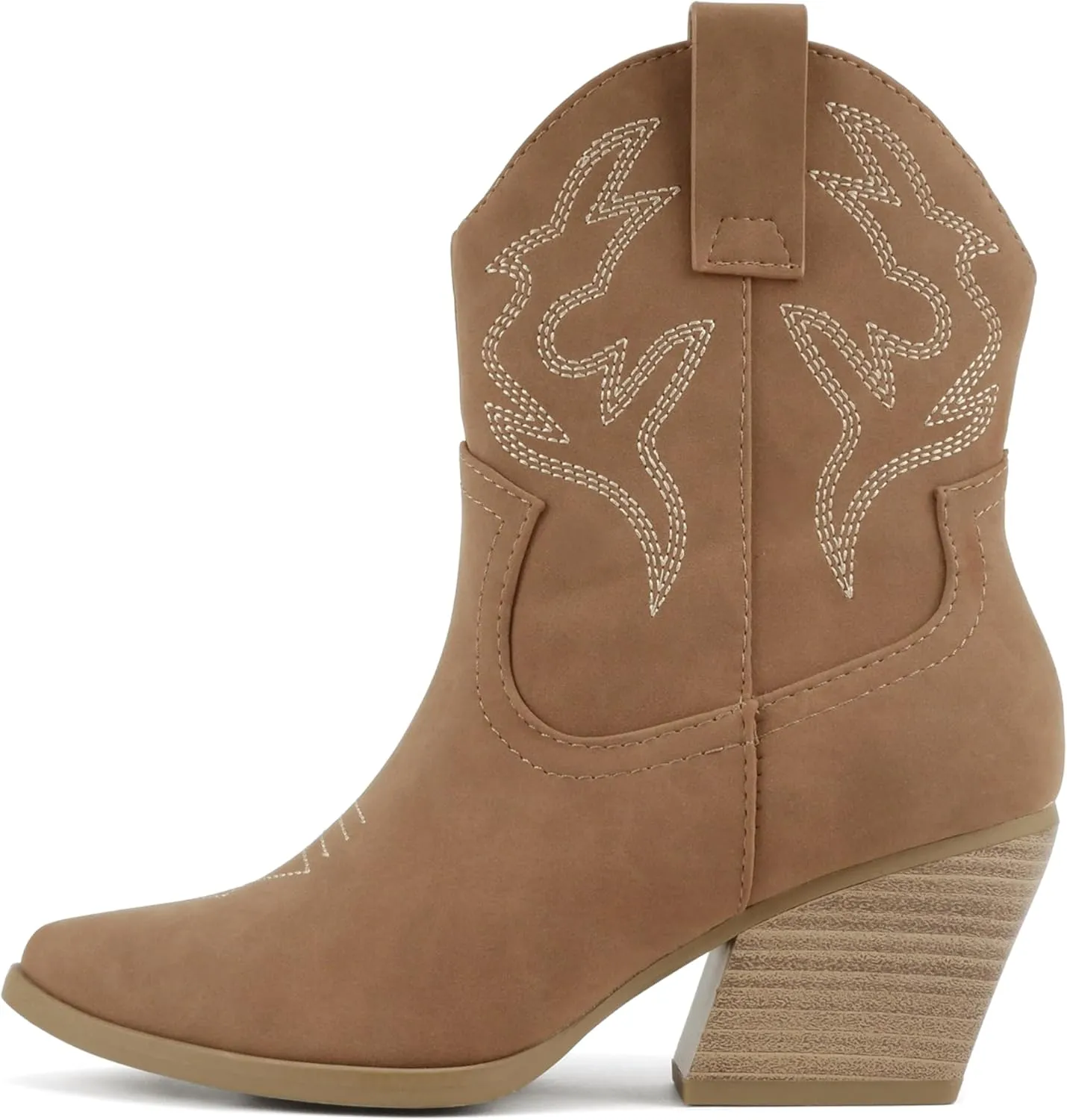 Soda “BLAZING” ~ Women Western Bootie Pointe Toe with Low Heel (Wide Fit Available)