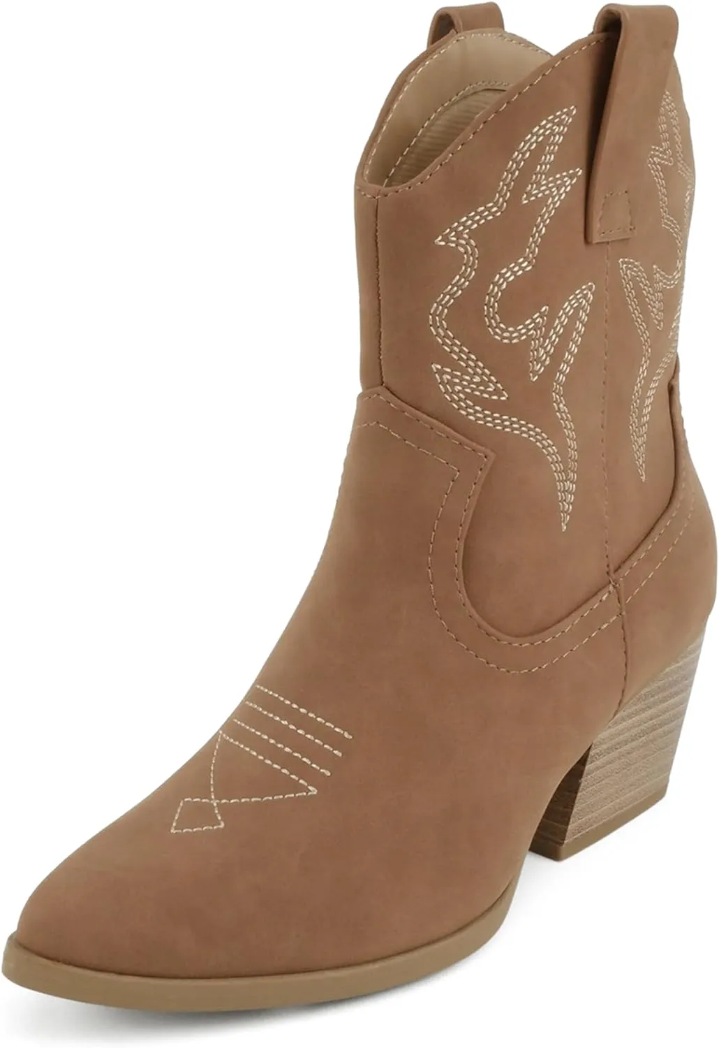 Soda “BLAZING” ~ Women Western Bootie Pointe Toe with Low Heel (Wide Fit Available)