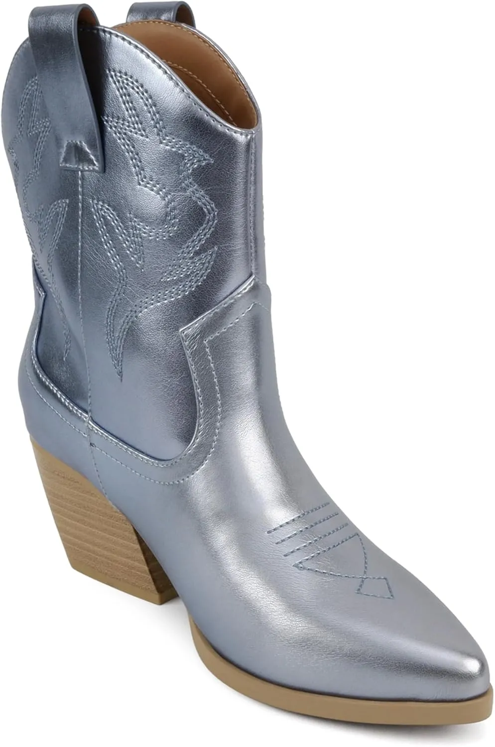 Soda “BLAZING” ~ Women Western Bootie Pointe Toe with Low Heel (Wide Fit Available)