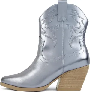 Soda “BLAZING” ~ Women Western Bootie Pointe Toe with Low Heel (Wide Fit Available)
