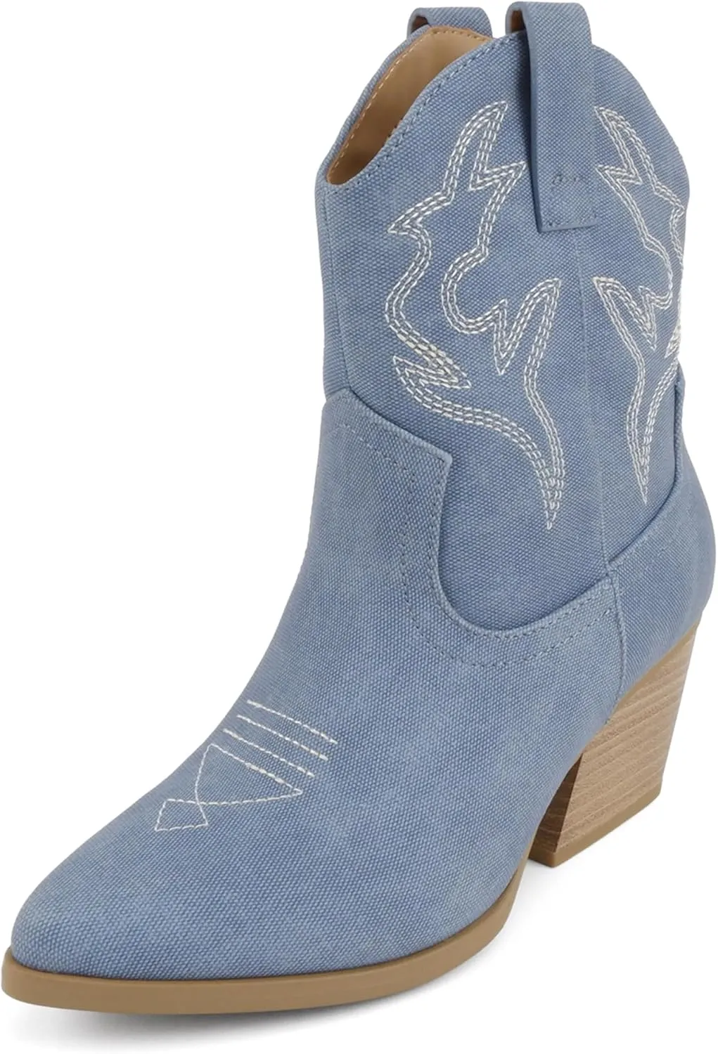 Soda “BLAZING” ~ Women Western Bootie Pointe Toe with Low Heel (Wide Fit Available)