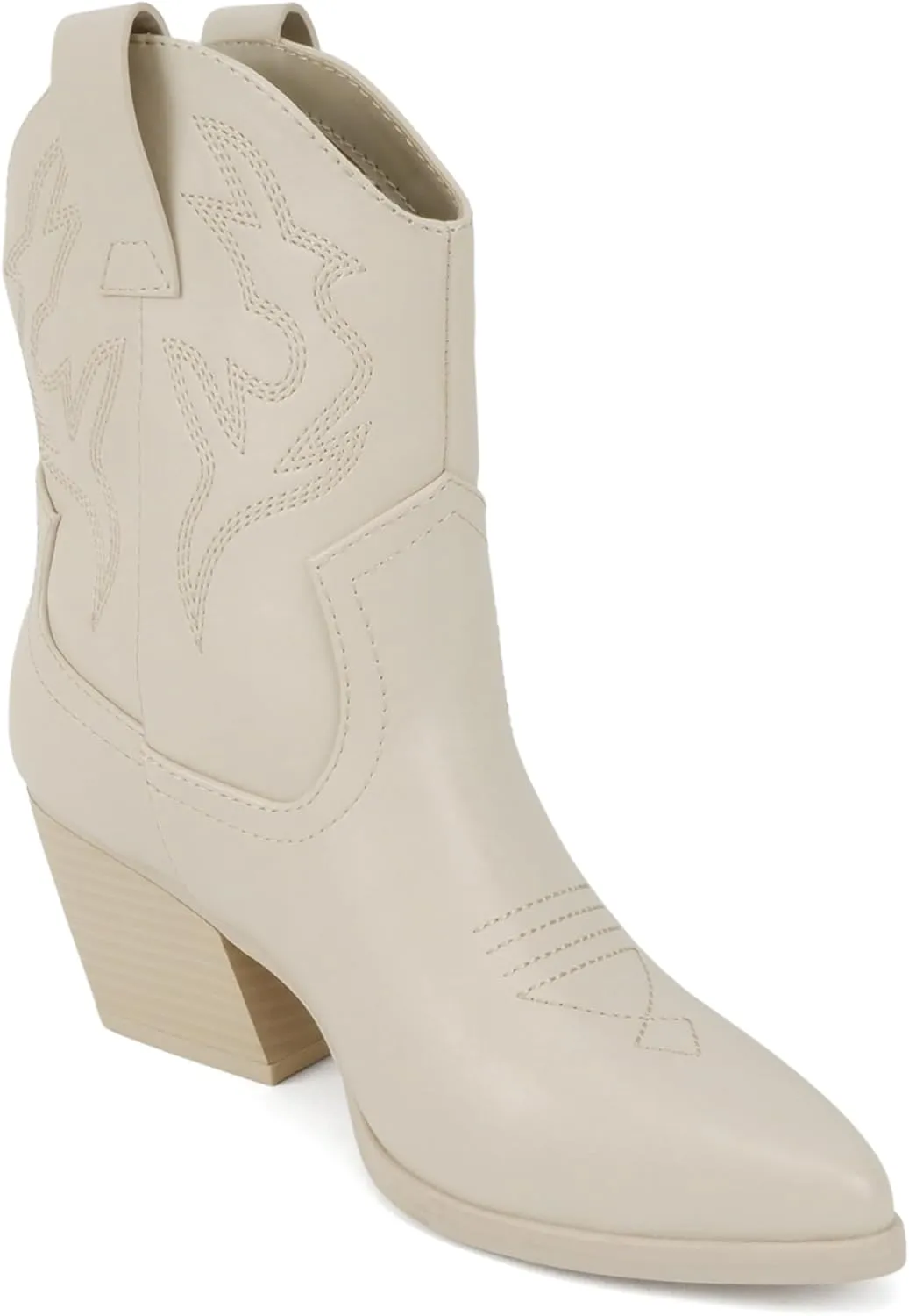 Soda “BLAZING” ~ Women Western Bootie Pointe Toe with Low Heel (Wide Fit Available)