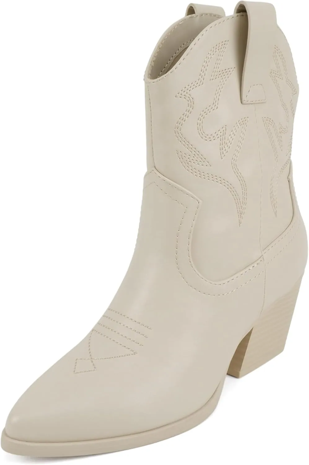 Soda “BLAZING” ~ Women Western Bootie Pointe Toe with Low Heel (Wide Fit Available)