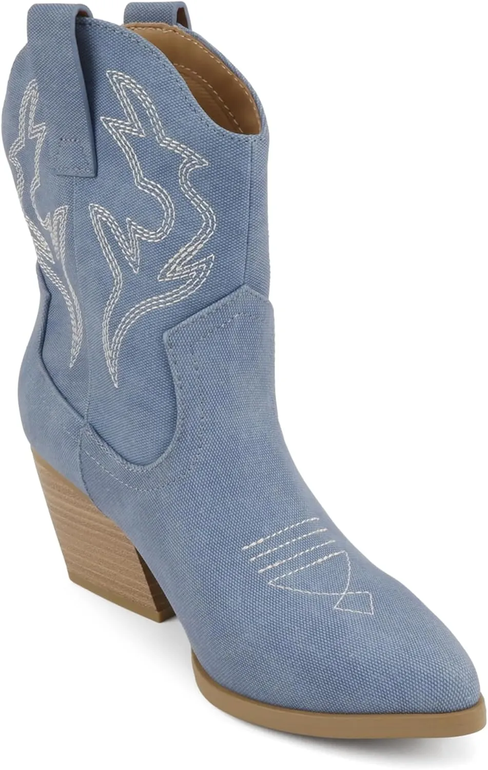 Soda “BLAZING” ~ Women Western Bootie Pointe Toe with Low Heel (Wide Fit Available)