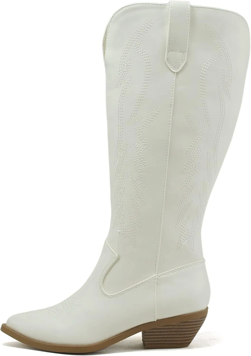 Soda COWBOY ~ Women Western Stitched Pointe Toe Mid Heel Tall Shaft Fashion Boots