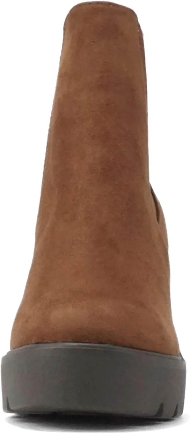 Soda EDITOR ~ Women Lug Sole High Heel Chelsea Fashion Ankle Boot w/Double Elastic Gore