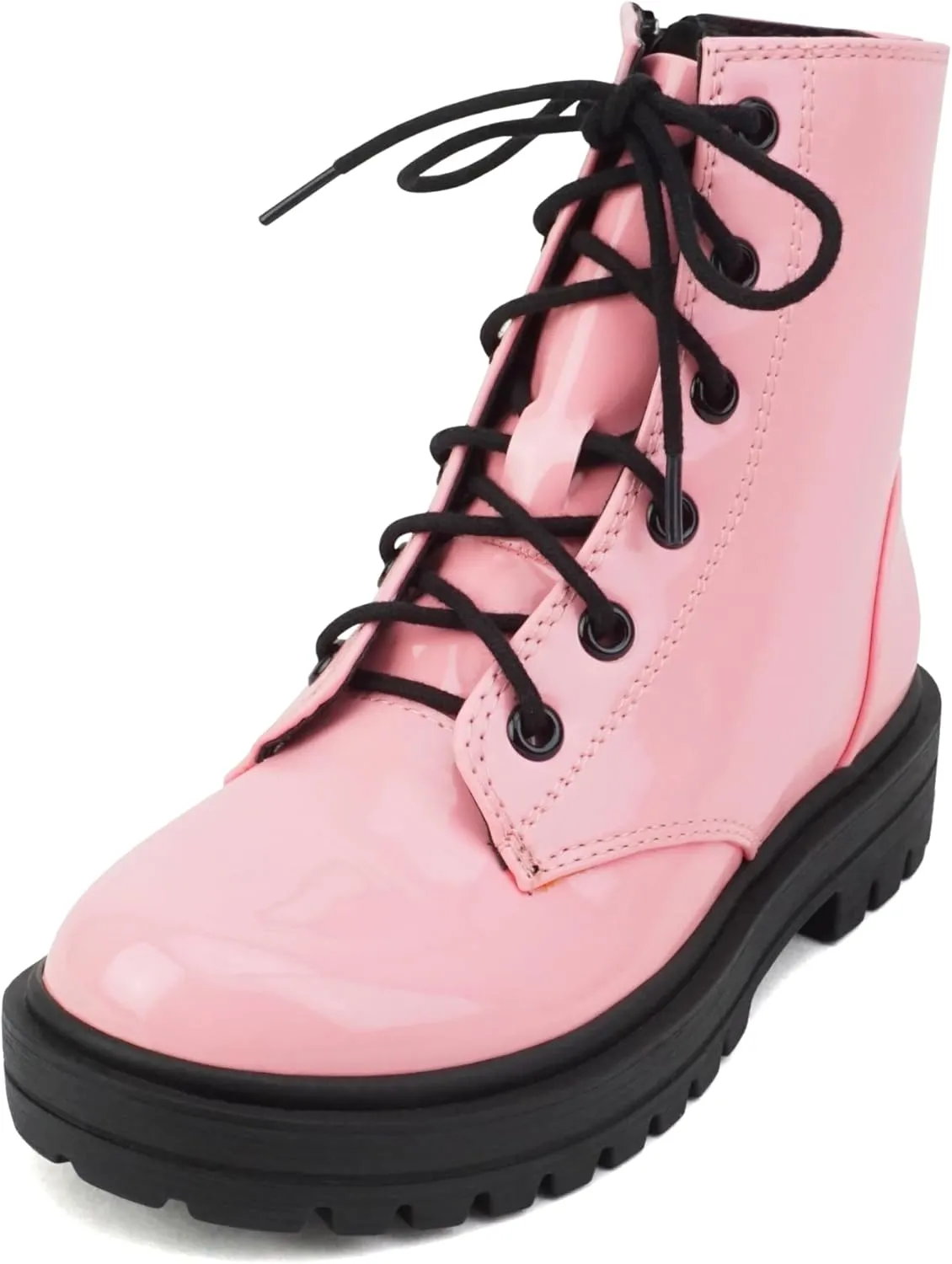 Soda FIRM-2 KIDS/CHILDREN/GIRLS Lug Sole Fashion Combat Ankle Bootie Lace up w/Side Zipper