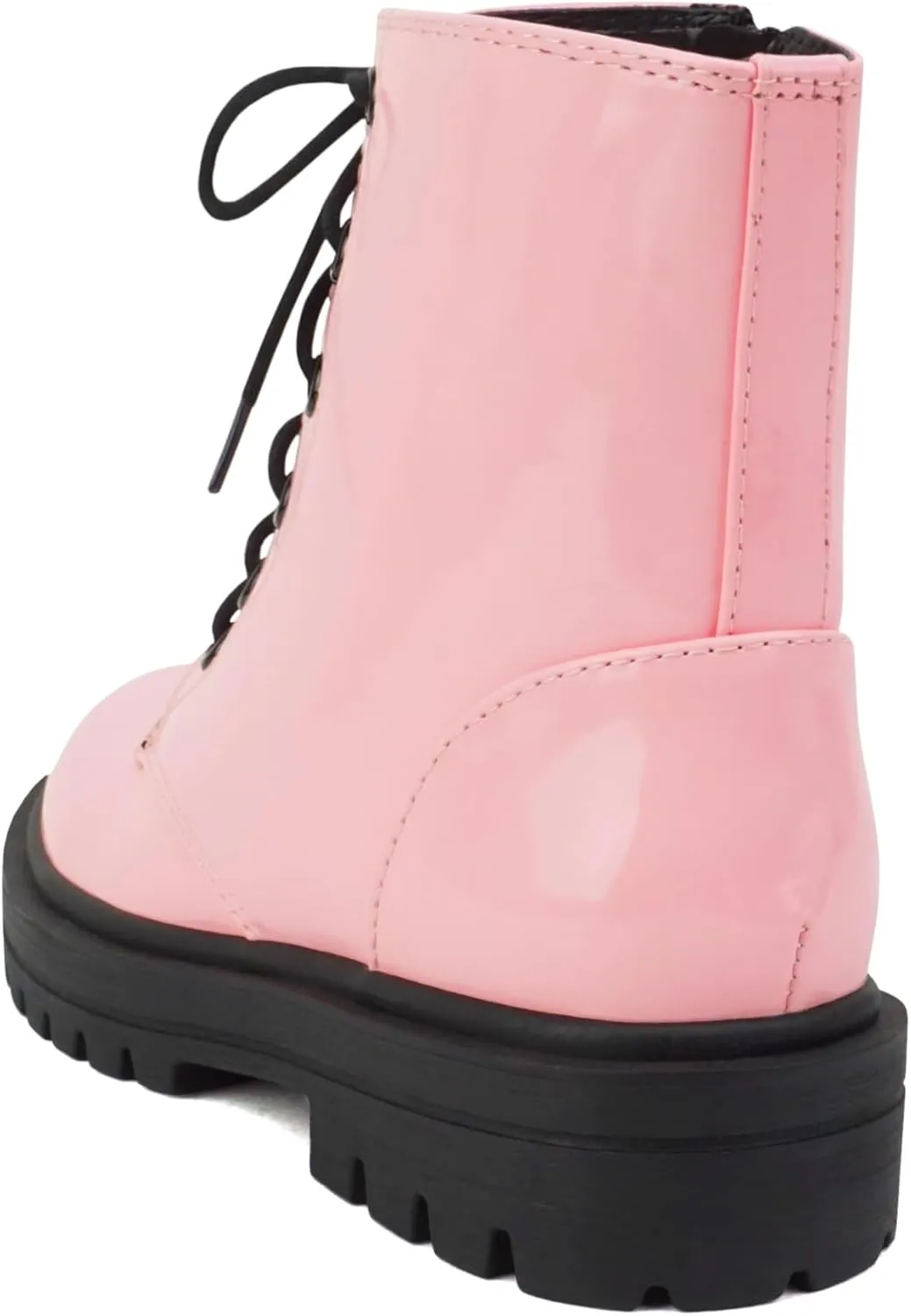 Soda FIRM-2 KIDS/CHILDREN/GIRLS Lug Sole Fashion Combat Ankle Bootie Lace up w/Side Zipper