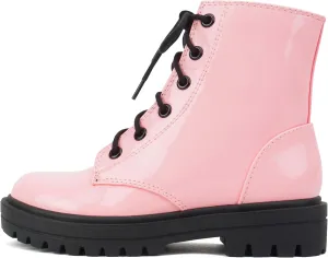 Soda FIRM-2 KIDS/CHILDREN/GIRLS Lug Sole Fashion Combat Ankle Bootie Lace up w/Side Zipper