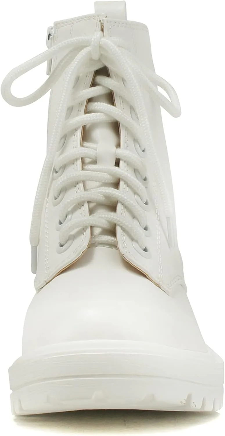 Soda FIRM - Lug Sole Combat Ankle Bootie Lace up w/Side Zipper