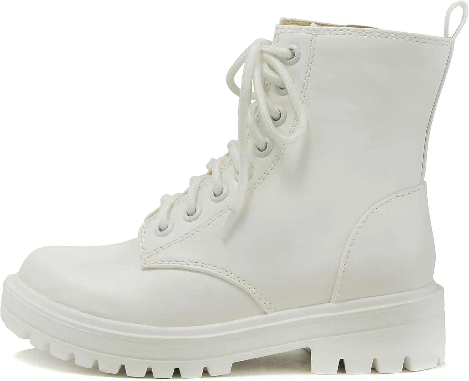 Soda FIRM - Lug Sole Combat Ankle Bootie Lace up w/Side Zipper