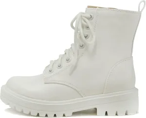 Soda FIRM - Lug Sole Combat Ankle Bootie Lace up w/Side Zipper