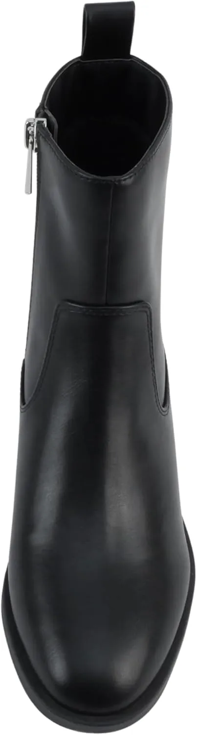 Soda “Heron” ~ Women Round Toe Low Block Heel Ankle Boot with Side Zipper