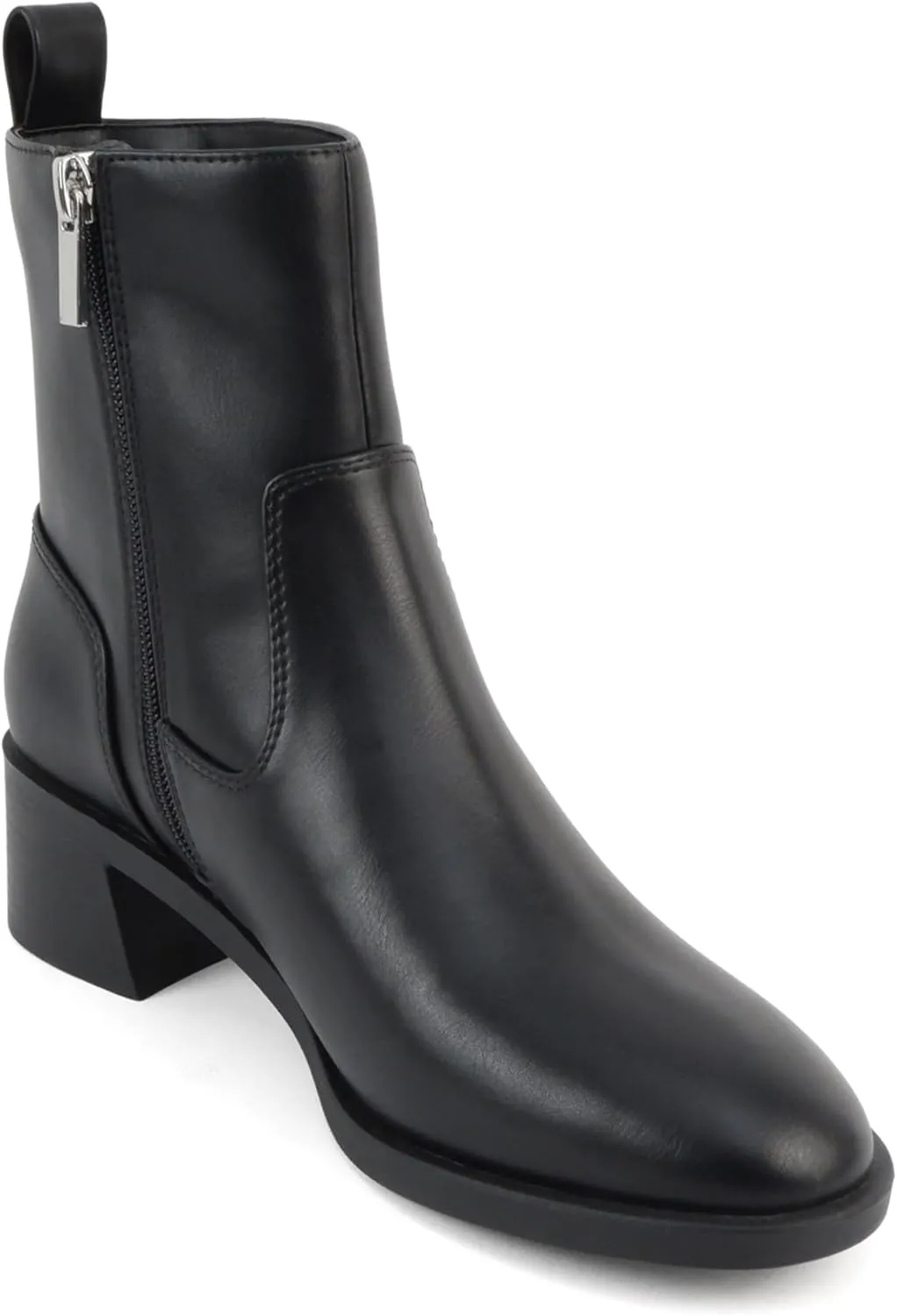 Soda “Heron” ~ Women Round Toe Low Block Heel Ankle Boot with Side Zipper
