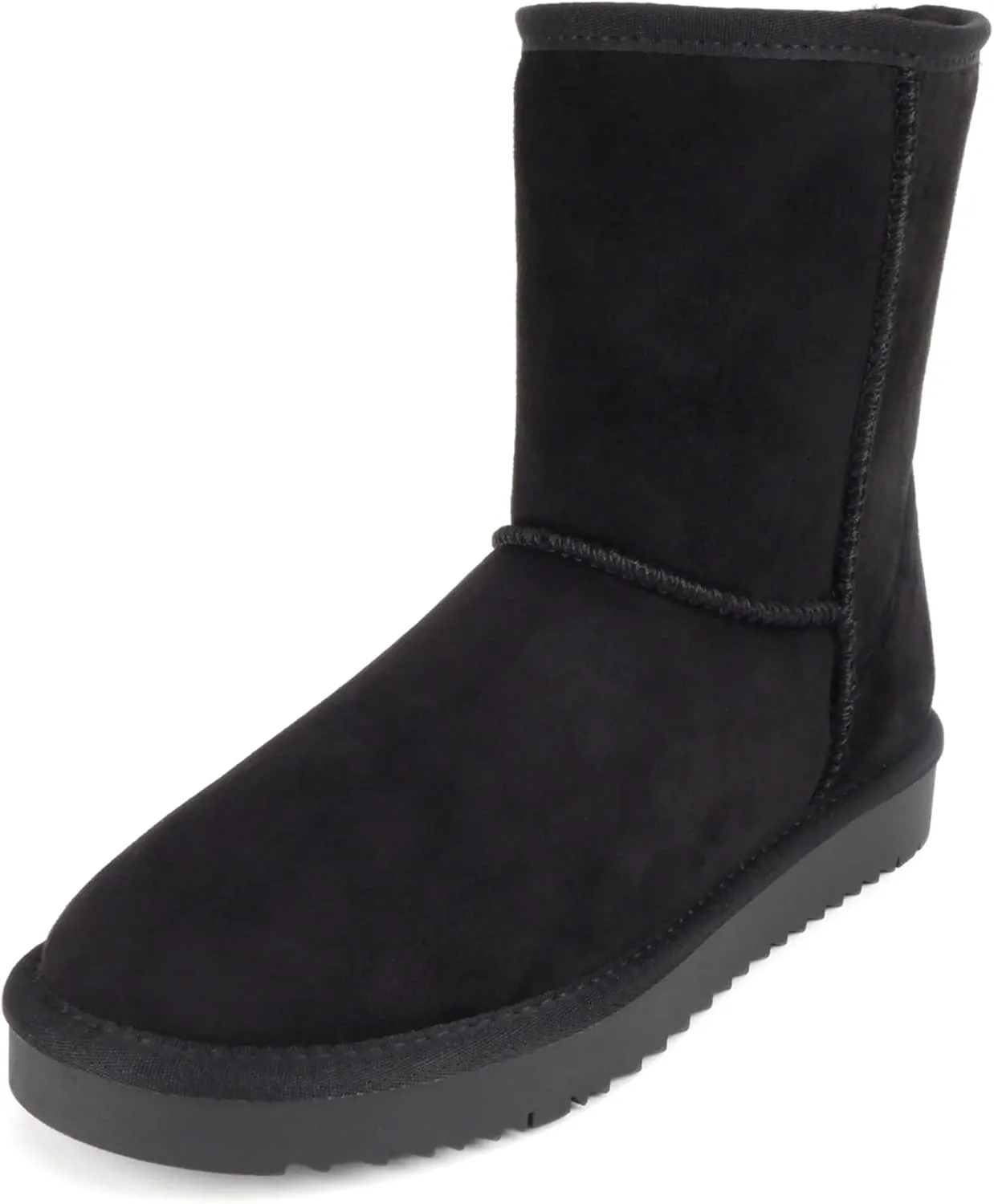 Soda “Kuron” ~ Women Round Toe Lug Sole Low Flatform Sherpa-lined Ankle Boot