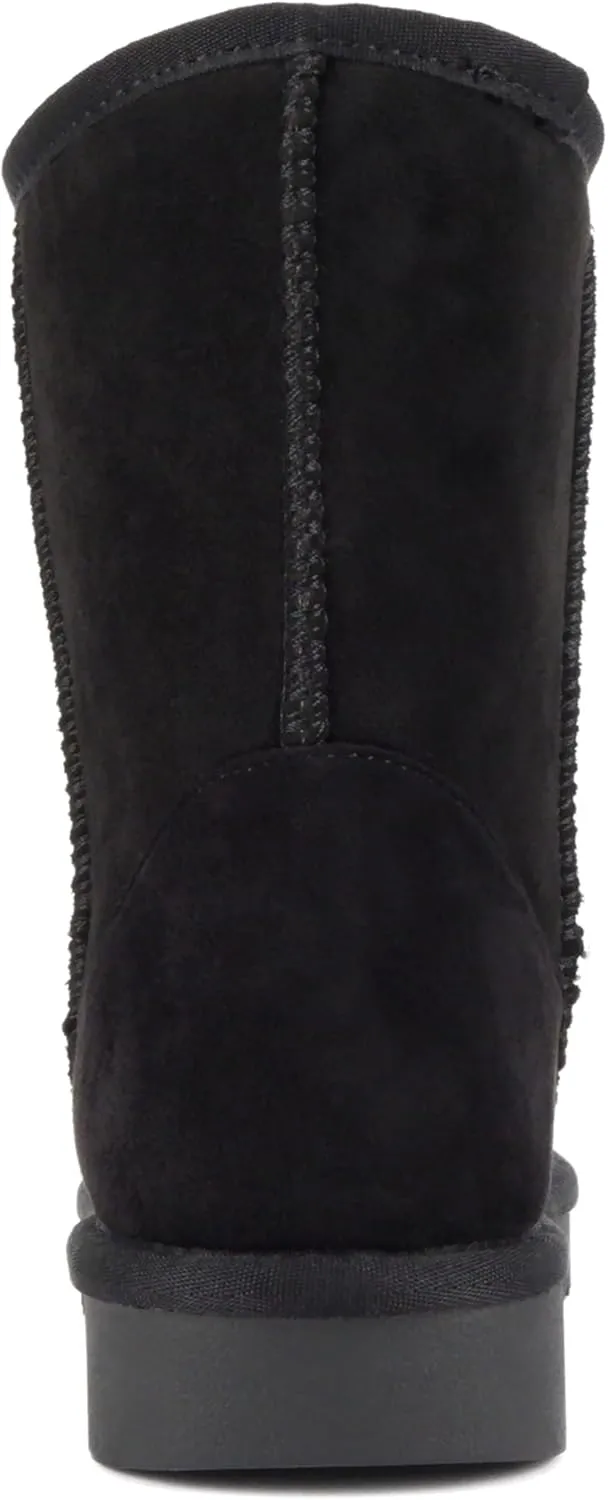 Soda “Kuron” ~ Women Round Toe Lug Sole Low Flatform Sherpa-lined Ankle Boot