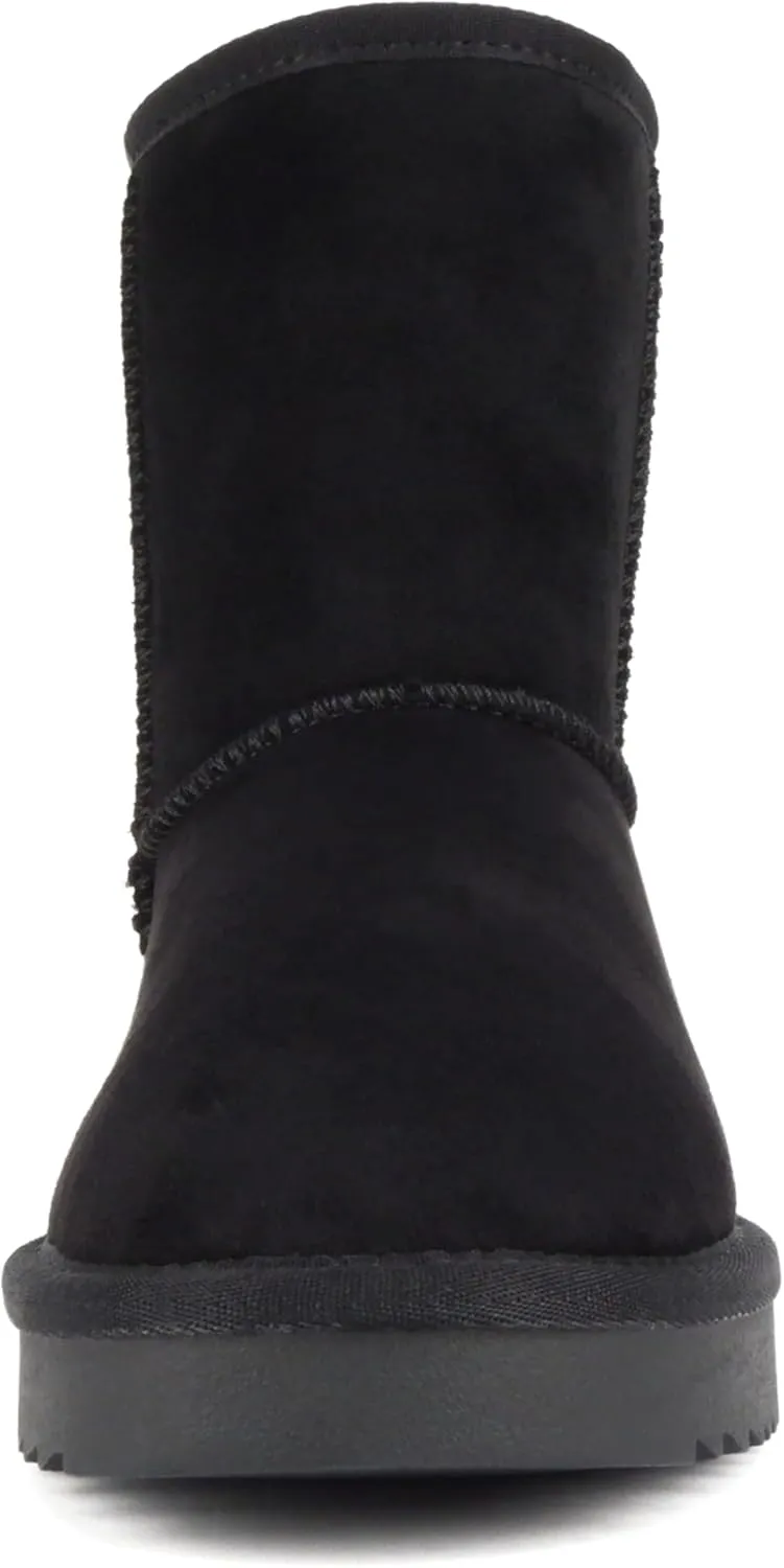 Soda “Kuron” ~ Women Round Toe Lug Sole Low Flatform Sherpa-lined Ankle Boot