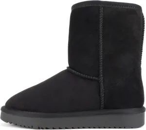 Soda “Kuron” ~ Women Round Toe Lug Sole Low Flatform Sherpa-lined Ankle Boot