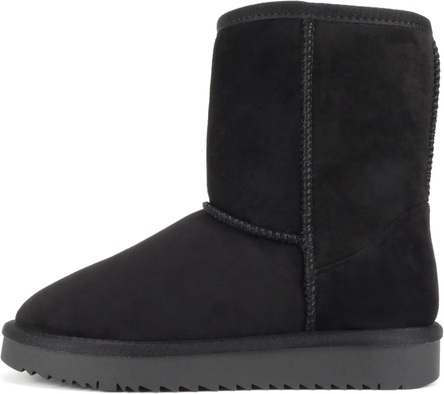 Soda “Kuron” ~ Women Round Toe Lug Sole Low Flatform Sherpa-lined Ankle Boot