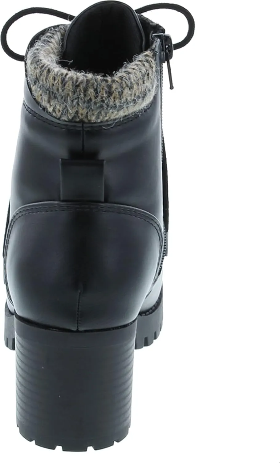 Soda Single Lug Sole Chunky Heel Combat Ankle Boot Lace up w/Side Zipper