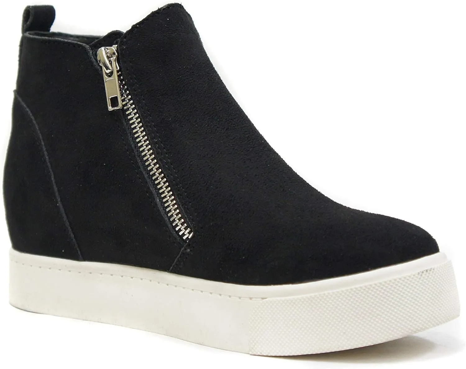 Soda Taylor Hidden Wedge Sole Booties Ankle Heels Sneaker Shoes Side Zipper
