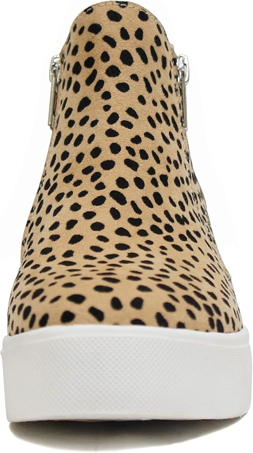 Soda Taylor Hidden Wedge Sole Booties Ankle Heels Sneaker Shoes Side Zipper