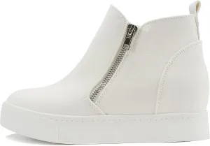 Soda Taylor Hidden Wedge Sole Booties Ankle Heels Sneaker Shoes Side Zipper