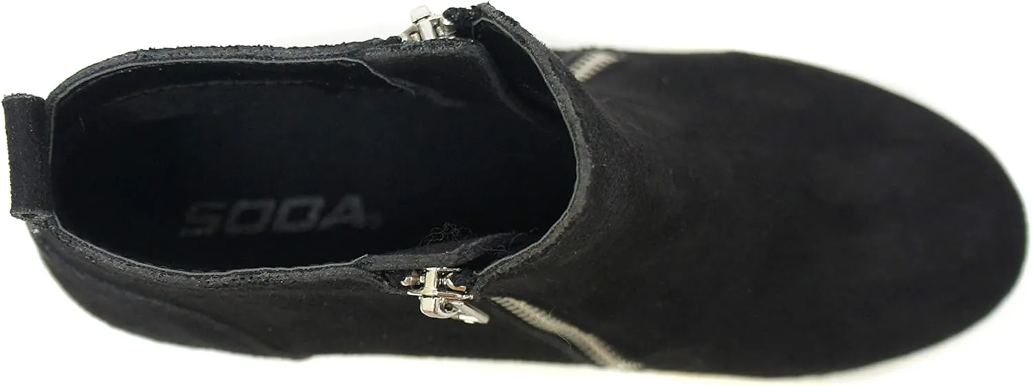 Soda Taylor Hidden Wedge Sole Booties Ankle Heels Sneaker Shoes Side Zipper
