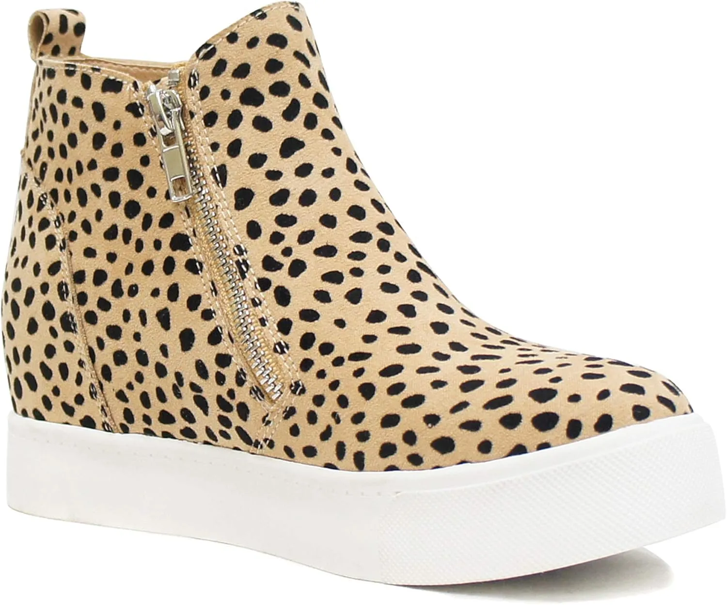 Soda Taylor Hidden Wedge Sole Booties Ankle Heels Sneaker Shoes Side Zipper