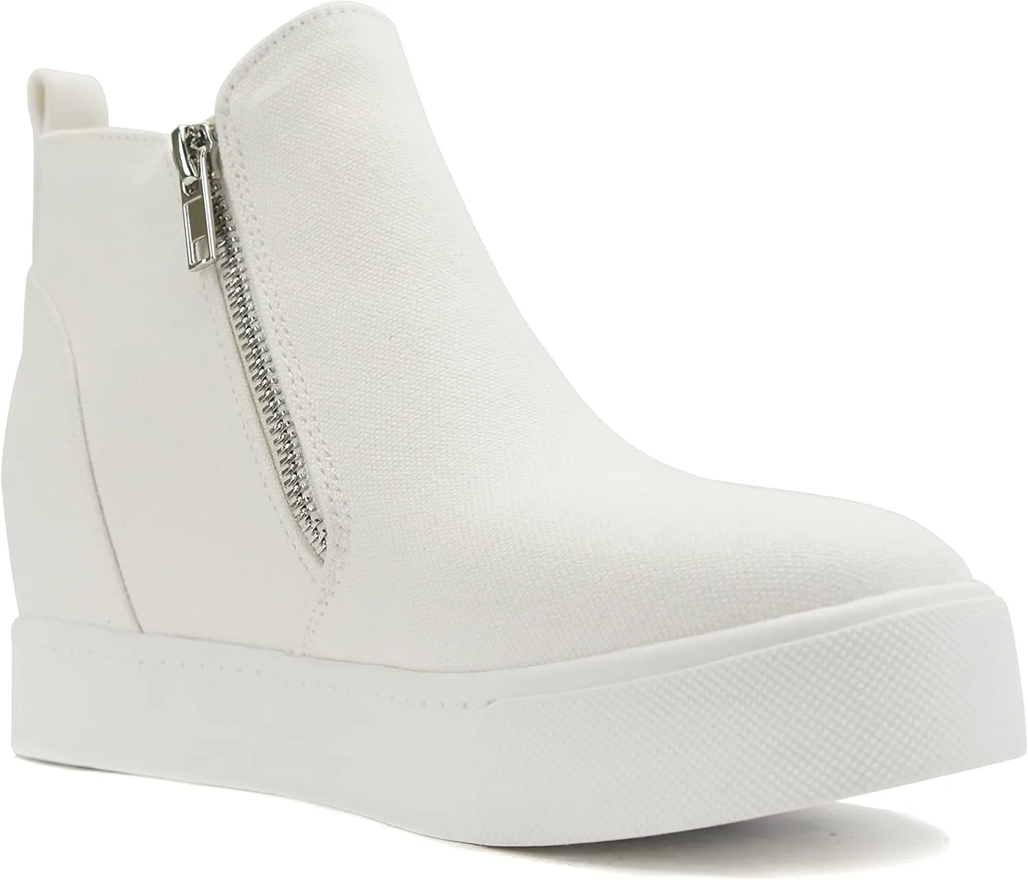 Soda Taylor Hidden Wedge Sole Booties Ankle Heels Sneaker Shoes Side Zipper