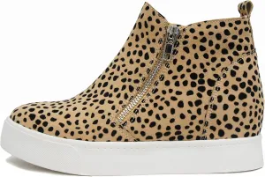 Soda Taylor Hidden Wedge Sole Booties Ankle Heels Sneaker Shoes Side Zipper