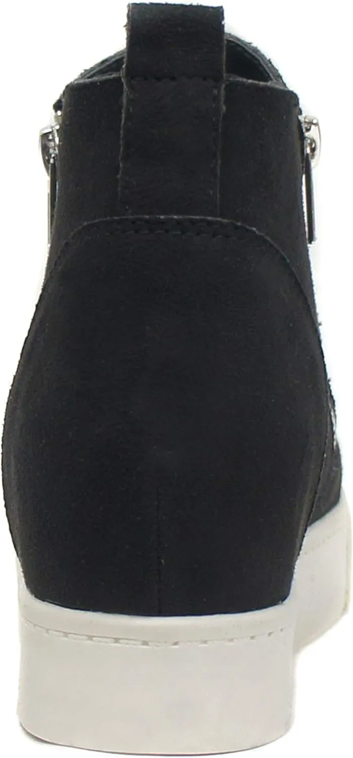 Soda Taylor Hidden Wedge Sole Booties Ankle Heels Sneaker Shoes Side Zipper