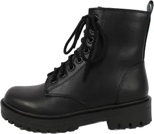 Soda Women's Combat Lace Up Ankle Boot