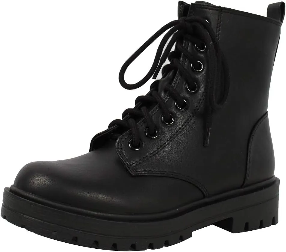 Soda Women's Combat Lace Up Ankle Boot