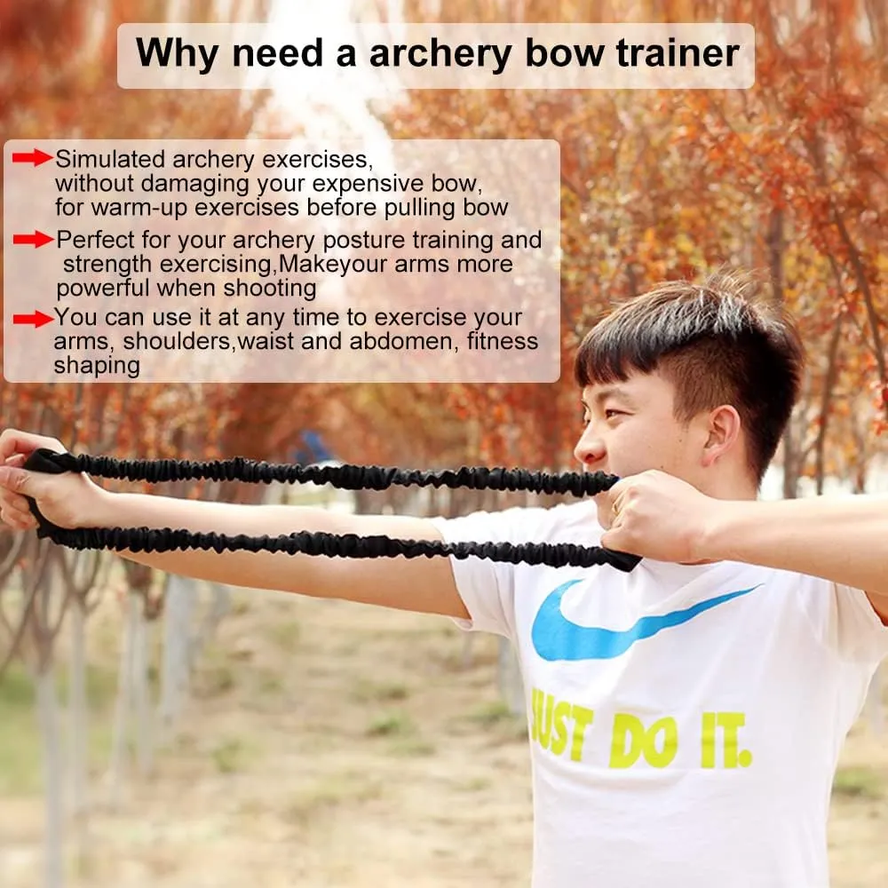 SOPOGER Archery Bow Trainer Rubber Stretch Bands 25-45 Lbs Draw Strength Training Device Aids Release Trainer Exerciser Workout Resistance Practice Equipment for Archery Bow Accessories